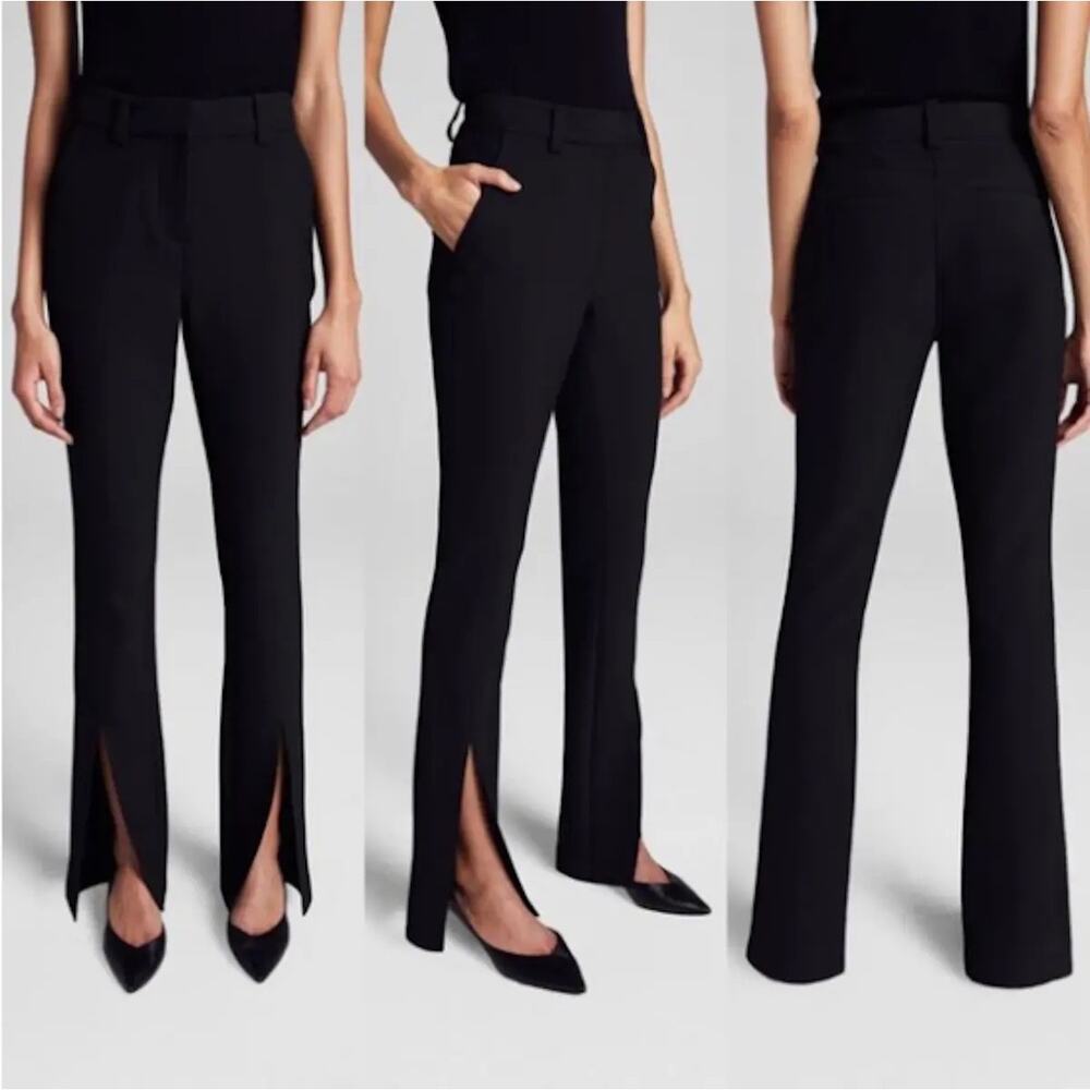 A.L.C. Conway Slim Straight Front Slit Pants Women Size 2 Black‎ EXCELLENT